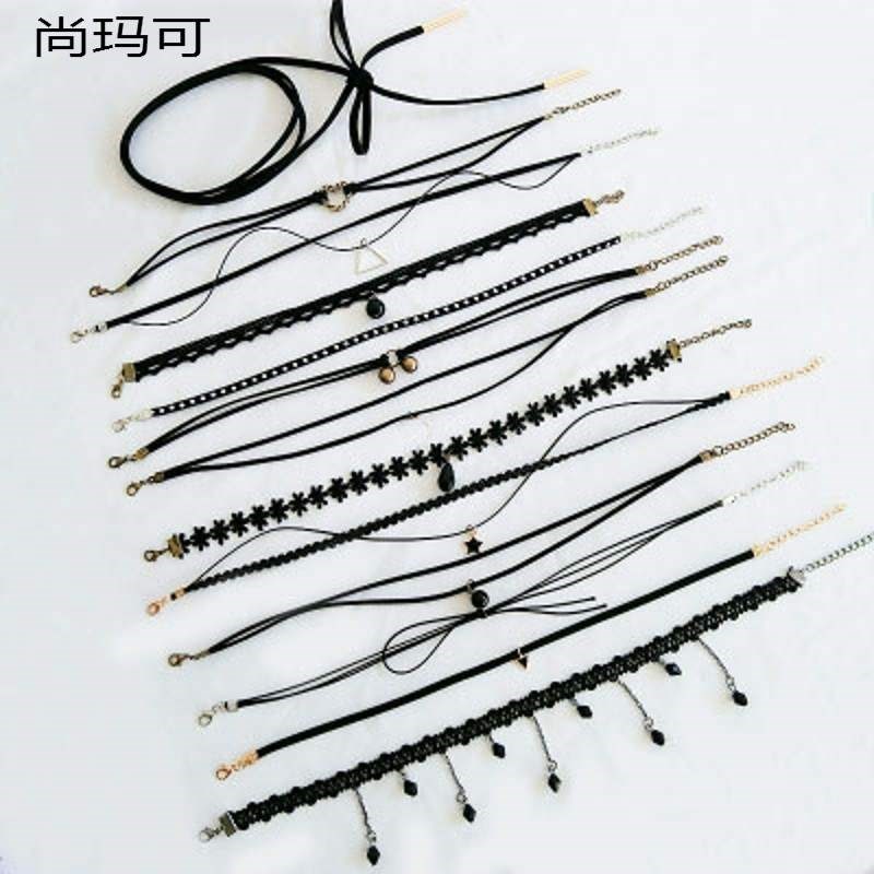 10件套装韩国蕾丝朋克项链项圈女短款锁骨链韩版简约脖颈带配饰品|ruв категории Украшения,ювелирные изделия, ожерелье - от Buy2taobao.com для оказания профессиональной услуги покупки агента Taobao