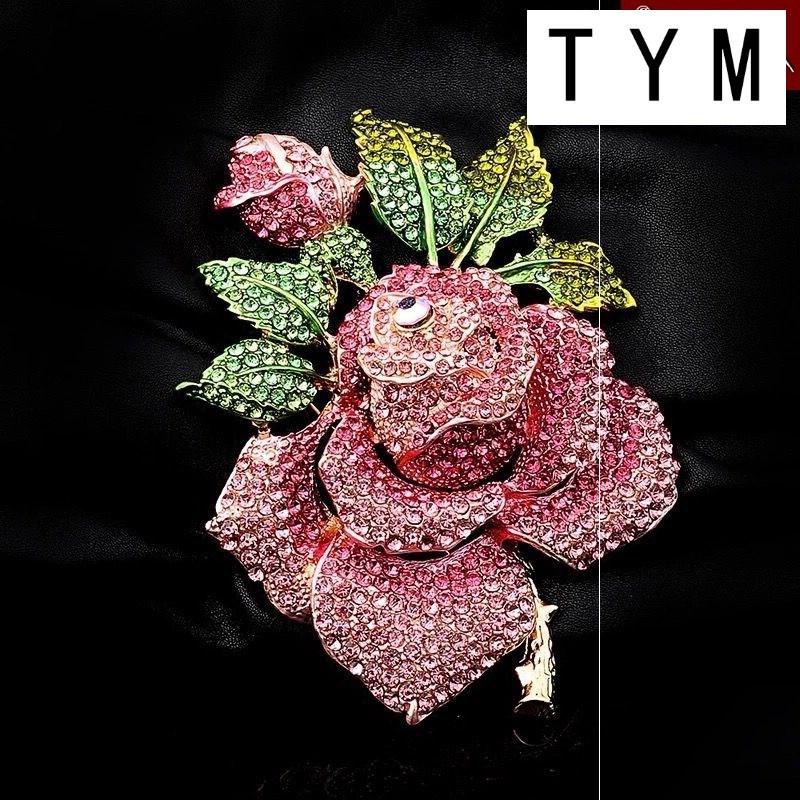 新款欧美复古夸张大号胸针胸花女 玫瑰之约大别针名媛气质衣服配