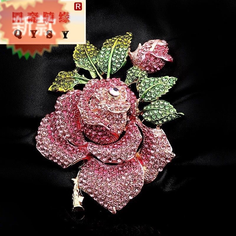 欧美复古夸张大号胸针胸花女 玫瑰之约大别针名媛气质衣服配饰