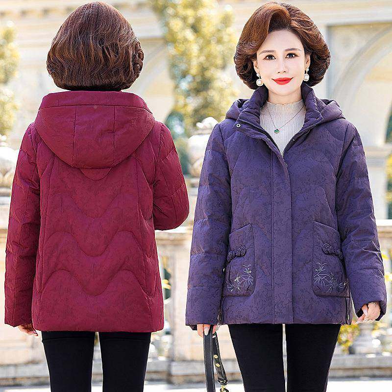 新款妈羽绒服老年女装冬BJ898607妈时尚加厚保暖中外季套大码洋气