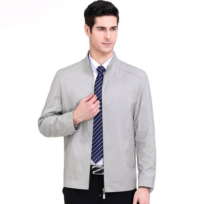 2025秋新爸爸装外套年男季A02 -C士夹克时尚休闲上衣薄款立领中茄