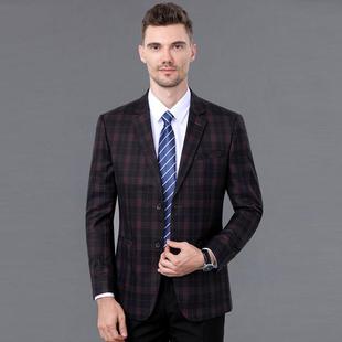 爸装 2050西服外修套羊毛上衣爸中年身毛呢西春季 薄 休闲装 春秋男士