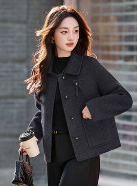 女装女毛呢外套2025秋季新L款女装羊毛呢小个子款子DL2610-0大衣