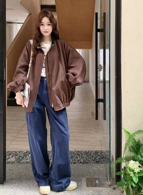 安可拉红色外套女闲秋C172-C25季2系02韩5新款百搭休气质设计感工