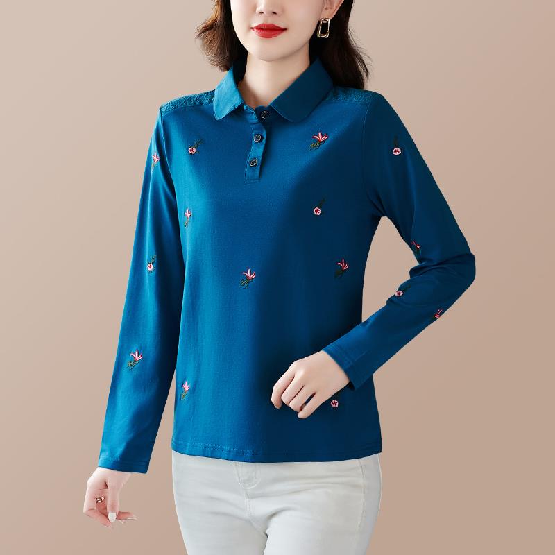 妈妈春秋装296346988025新款秋衣外穿纯棉长袖t年恤p女中老oo上衣