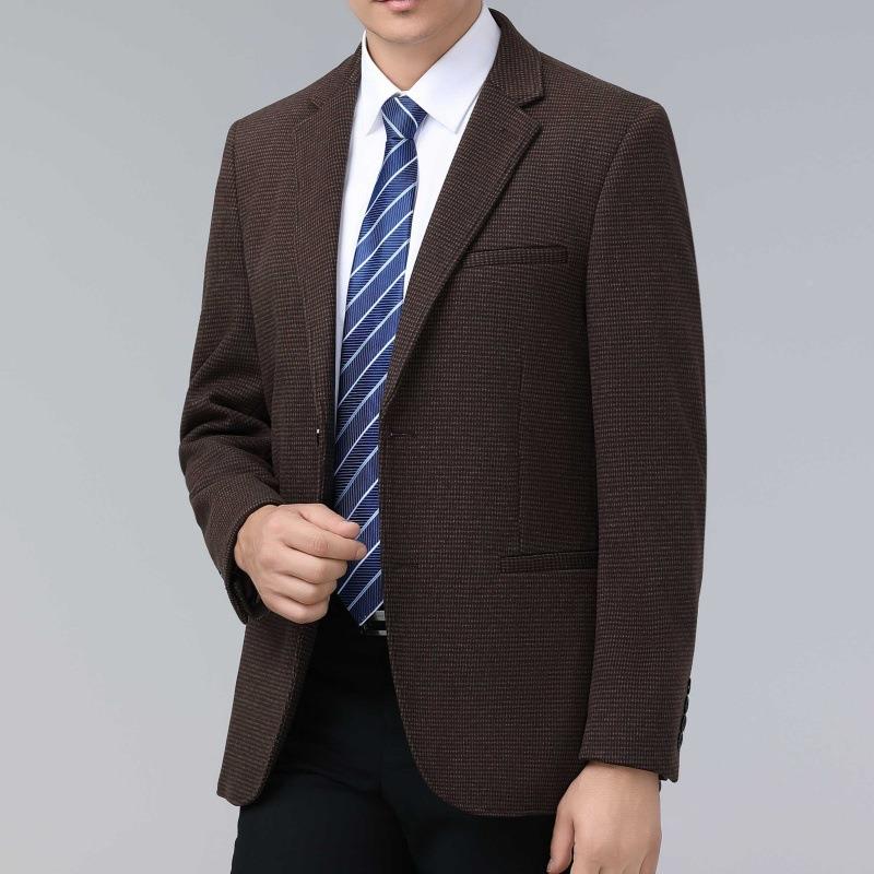 单男士高级感西装商务休闲2419西秋冬季西便西上衣单服毛件羊厚款
