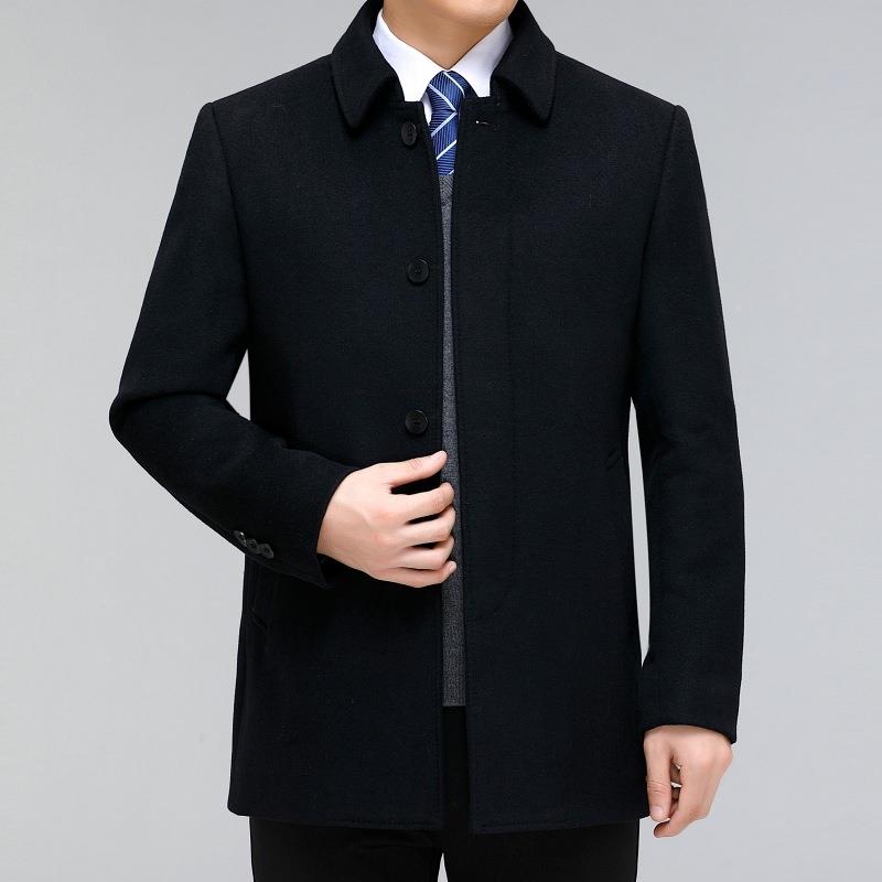 专柜羊绒大衣男士22闲4冬商务休中老年1308-YY加厚保单暖短款羊0