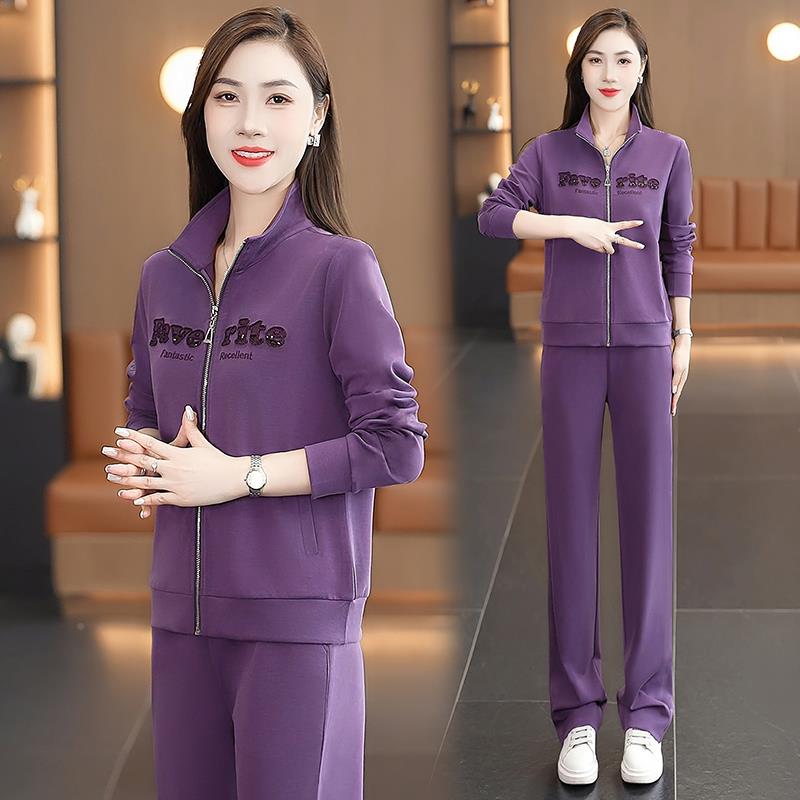 2休025春动秋季新款女运长袖POO领97020528闲套装韩版L运动服两件