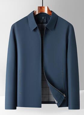 28887-PP025秋克季新款男士外套夹中爸老年烫亲免肤休闲茄克衫爸