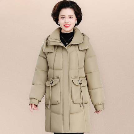 中老年棉女中长妈款棉服胖8426080妈装衣外套中年秋冬加绒加厚装