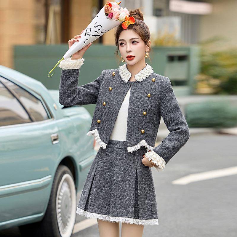 新品气质减龄小个子短时裙两件套C8763-022款0季25春新尚套装裙C8