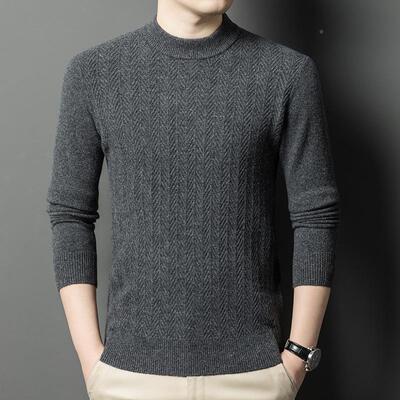 冬衫SD8896-Y季年男士羊绒加厚中装休闲圆领保暖毛衣针织羊男毛衫