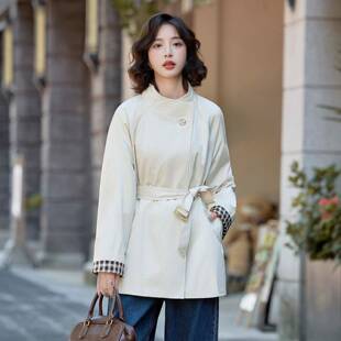 风衣小气个子20衣25秋季新款质收E腰显瘦中长款大洋气外套女M56ME