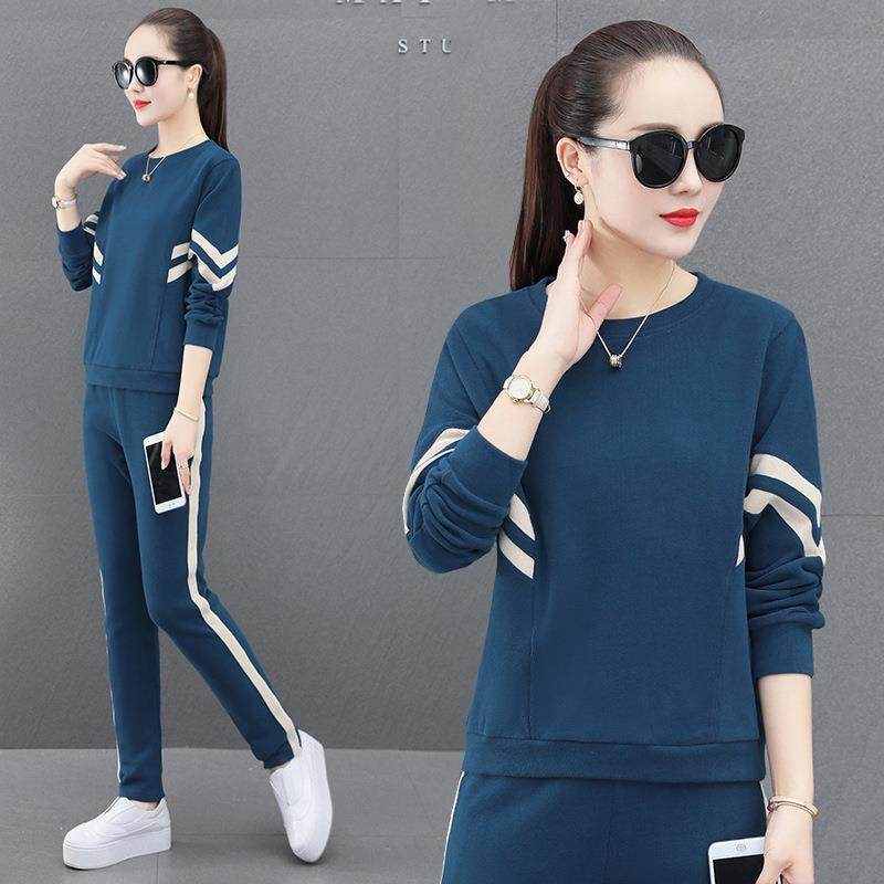 卫秋衣装女73349402春宽2023新套款松显瘦洋气质妈妈圆领休闲运动