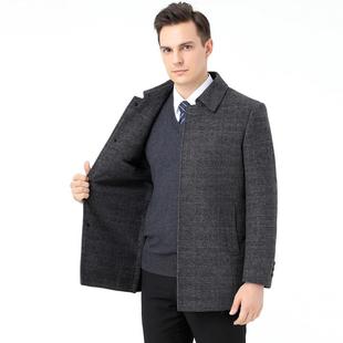 高端年双面呢闲羊休2058 可脱卸羽绒内胆加毛厚羊 F大衣中男秋冬季