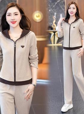 20春25秋新款96836584POL领运O动套装女长袖休闲松宽棉透气跑步训