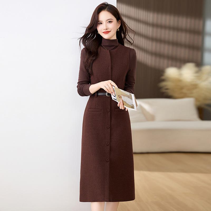 225春季新款时尚打底装衫气质0毛呢背心裙连裙两件套套裙衣ME1ME1