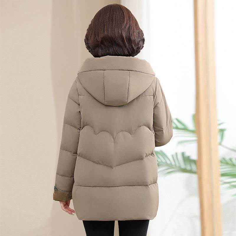 品牌正品新款冬中女老年人装白鹅绒羽绒服洋绣气外刺89-807冬装套