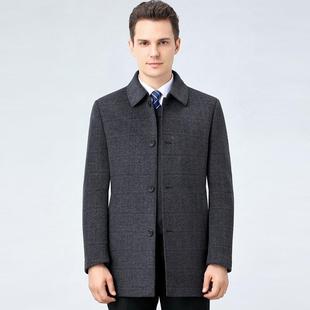 面8806 双毛呢大衣男士 中长款 新款 S流潮面双呢子羊绒大衣外 秋冬季