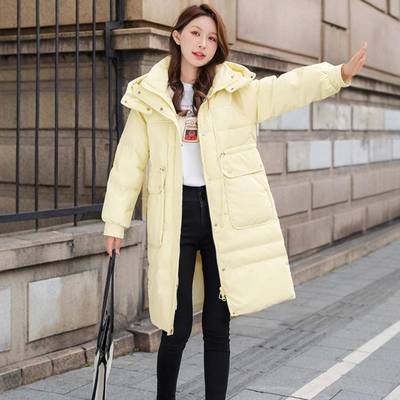 品款撤柜中长羽绒服正女款冬季白鸭绒新收腰过膝97-207大码厚外套