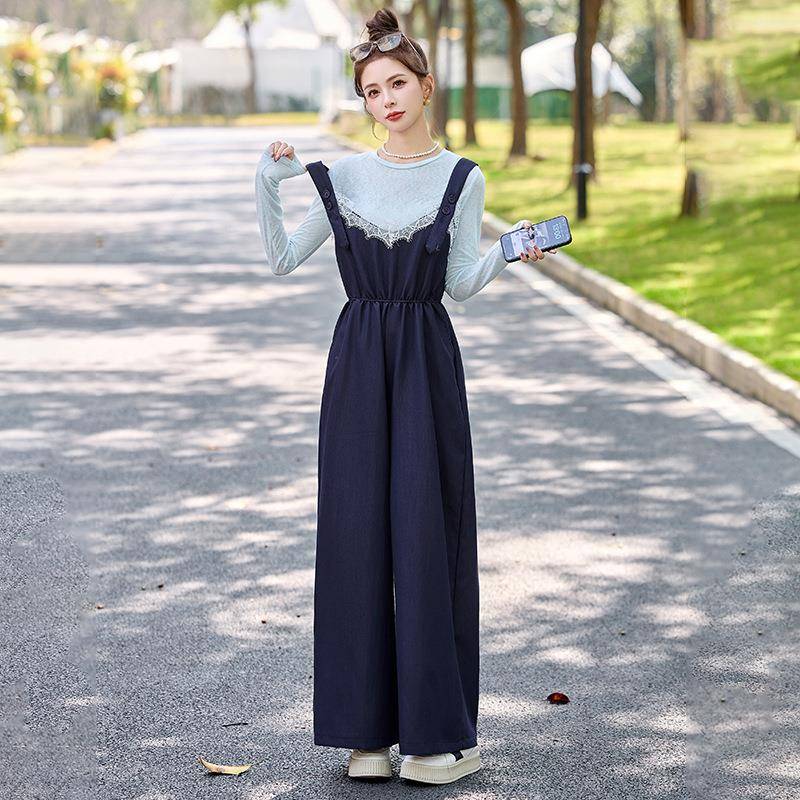 女装205春季带新款YH2651-0洋气减龄显瘦宽松休闲阔腿背裤两件套