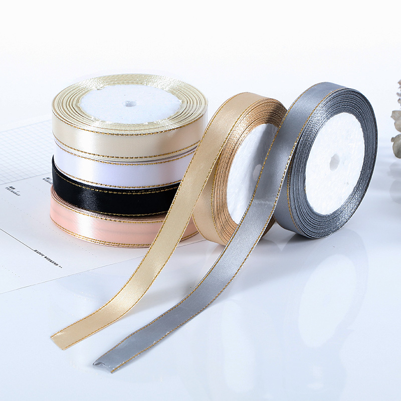 金边丝带段带1cm花束蝴蝶结缎带