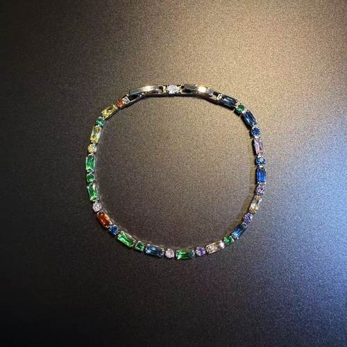 开花的橄榄 Vintage古着 Chic Bracelet彩色锆石手链