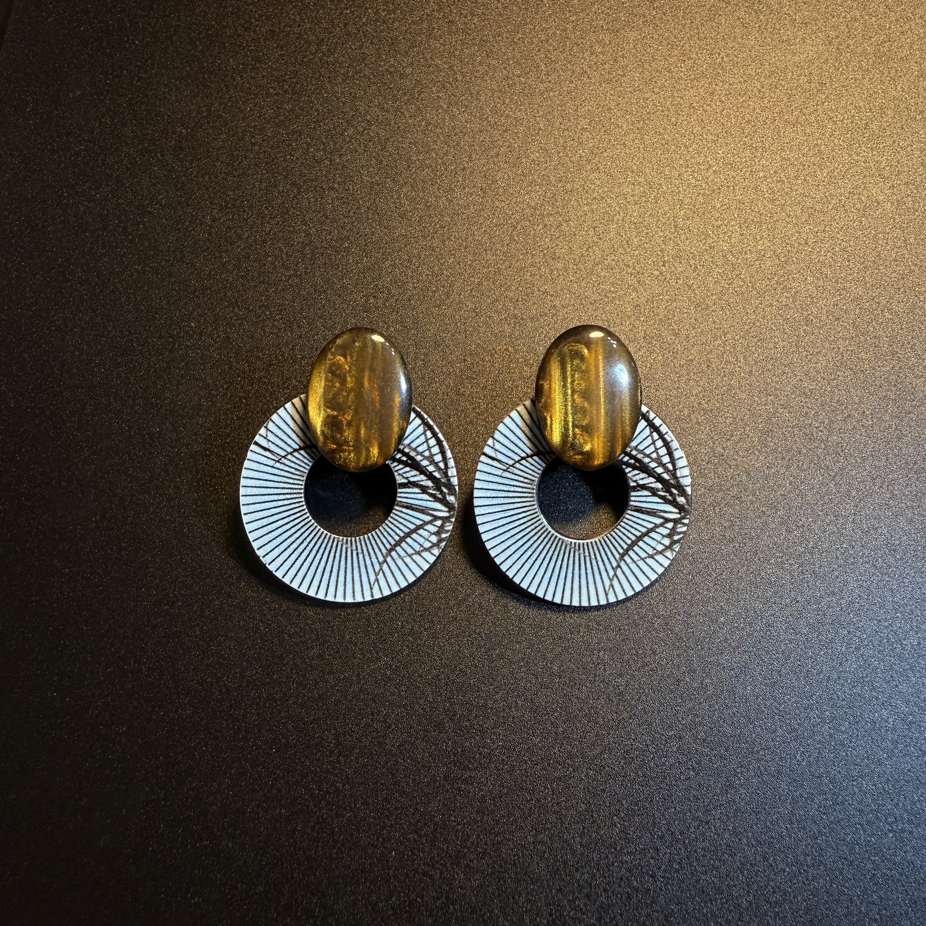 开花的橄榄 Vintage古着 Oval & Ring耳环 耳饰