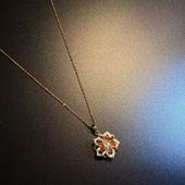 橄榄 Vintage古着 Aurora 开花 Flower可旋转花朵项链 锁骨链