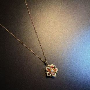 Flower可旋转花朵项链 开花 Aurora Vintage古着 锁骨链 橄榄