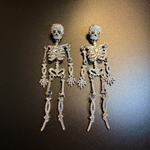 开花的橄榄 Vintage古着 Chic Skeleton银色骷髅耳钉 耳环 耳饰