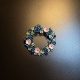 开花 Wreath蓝色花环胸针 Chic 橄榄 Vintage古着