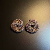 耳环 开花 耳饰女 Jewel Twist彩色玫瑰耳钉 橄榄 Vintage古着