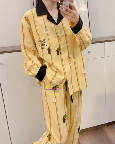 正品GP情侣纯棉条纹睡衣赵今麦