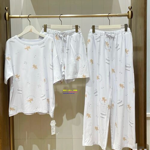 日本GP夏新款小熊印花家居服睡衣