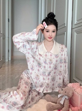 日本GP pique春秋款睡衣女真丝日系甜美田园兔少女纯欲丝滑家居服