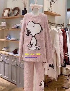 家居GP pique日系软绵绵睡衣女睡裙史努比卡通套装 日本you gelato
