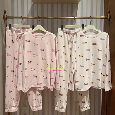 日本GP春季新款腊肠狗犬卡通睡衣