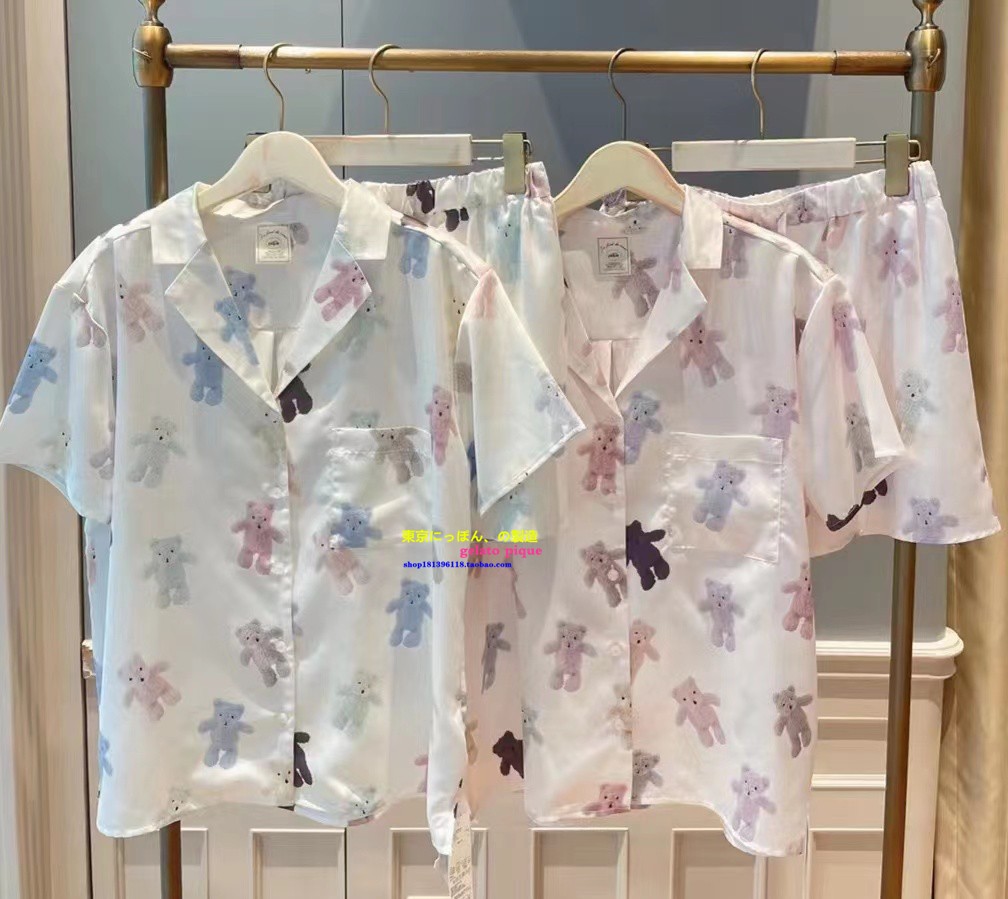 正品GP女真丝小熊彩色睡衣家居服