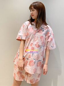 日本you gelato pique夏水蜜桃卡通情侣睡衣女短袖男家居服套装gp