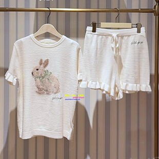 gelato 短裤 pique夏季 小兔子软绵绵睡衣女短袖 家居服 新款 日本GP