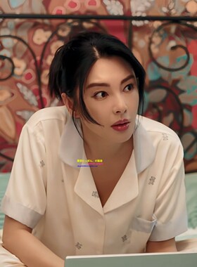 日本GP夏季绽放的许开心张雨绮同款睡衣真丝短袖小熊家居服三件套