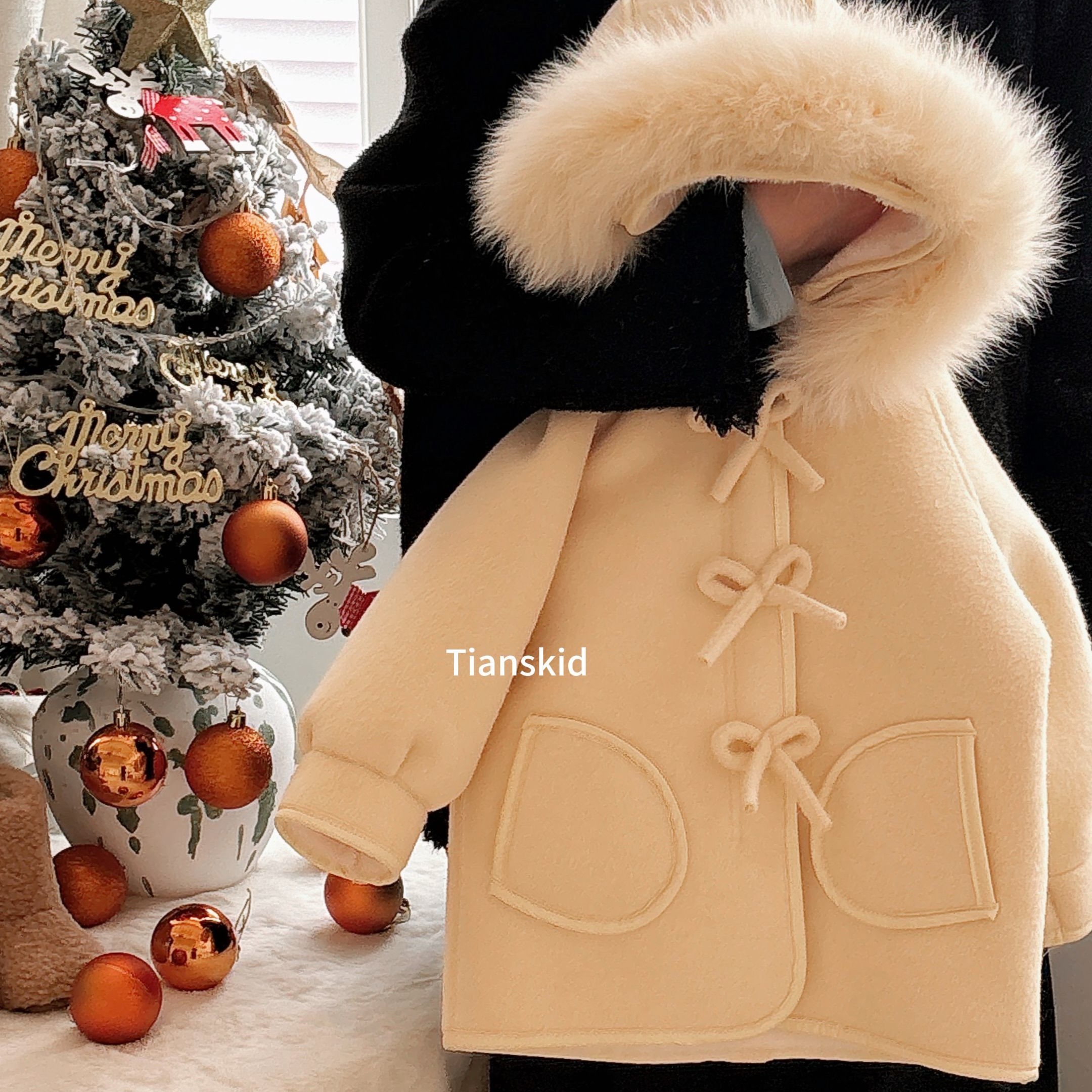 女.童外套冬装2024新款洋气儿.童加绒加厚中长款冬季保暖毛呢大衣