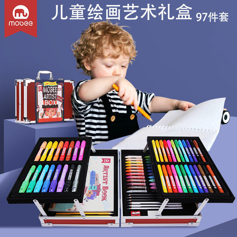 Mobee绘画套装可水洗水彩笔蜡笔