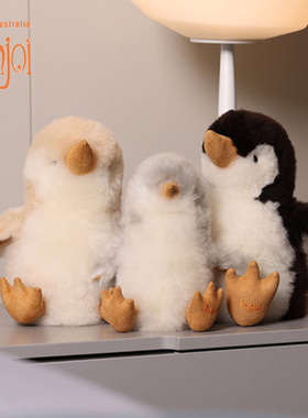 Injoi企鹅毛绒玩具秘鲁羊驼毛手工制作公仔装饰情侣闺蜜生日礼物