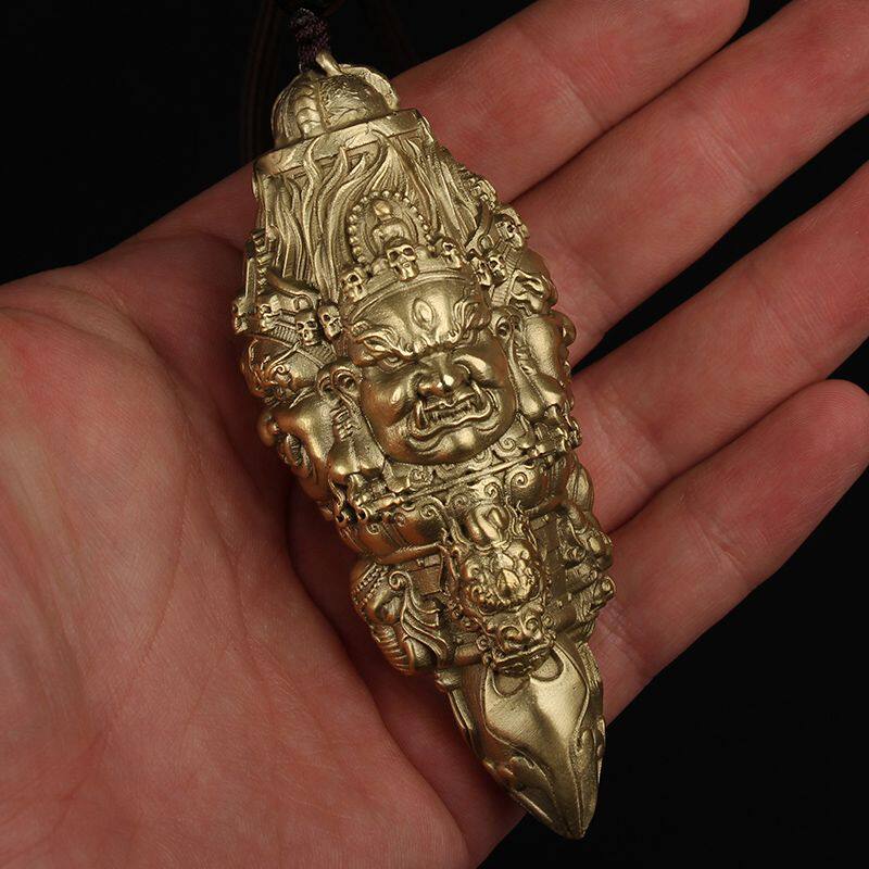 纯铜金刚降魔杵手把件精品法器护身符挂件男士盘玩送长辈礼品
