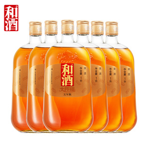 只发江浙沪皖 6瓶装 和酒 三年陈酒1L 整箱 大开福五年陈