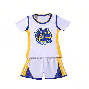 儿童篮球服男女童勇士队30号比赛短袖运动套装夏季训练服速干定制