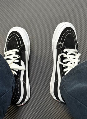 Vans范斯SK8 HI Premium高阶 黑白经典高帮轻质男板鞋VN000CR0BA2