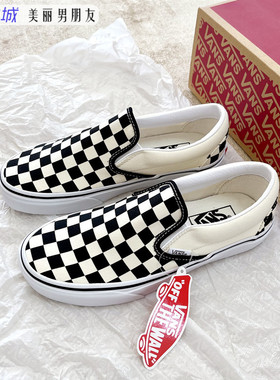VANS SLIP ON经典黑白棋盘格低帮男女鞋情侣鞋帆布鞋VN000EYEBWW